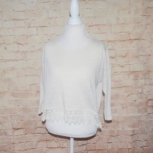Forever 21 Ivory Boho Crochet Top.